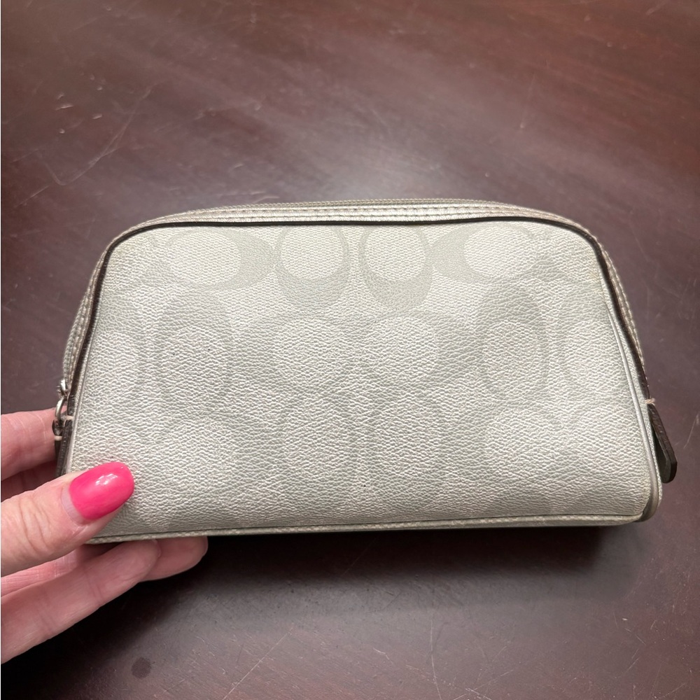 Coach Silver Monogram Pouch